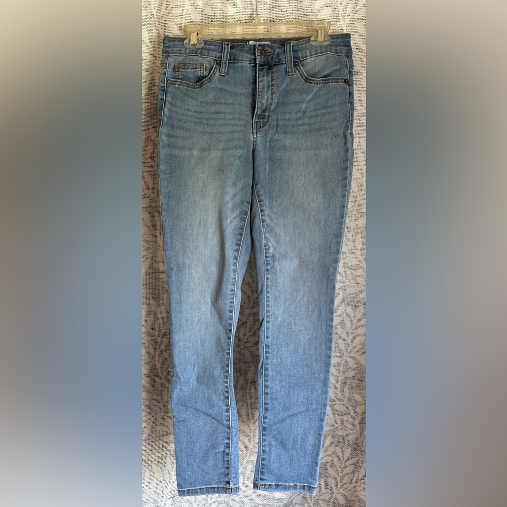 Crown & Ivy Light Blue Skinny Jeans with Natural Fading
